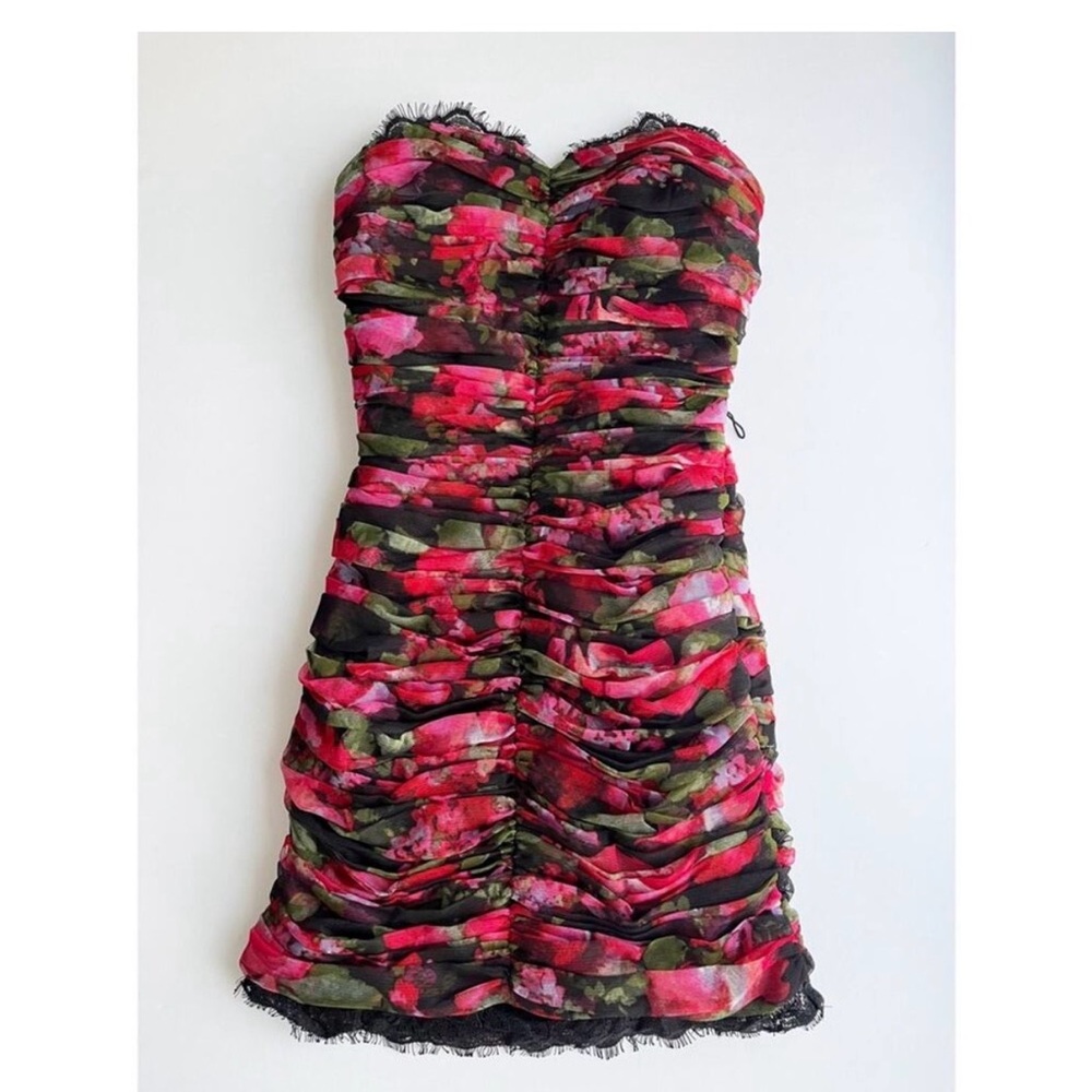 NWT Pearl by Marchesa Floral  Strapless Floral Dress